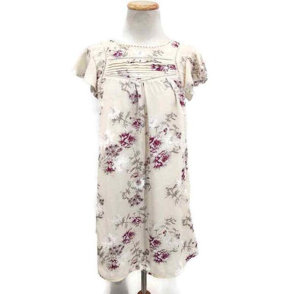 Vintage Contempo Casuals Granny Core Cream floral mini dress in size XS 90's - Picture 1 of 3